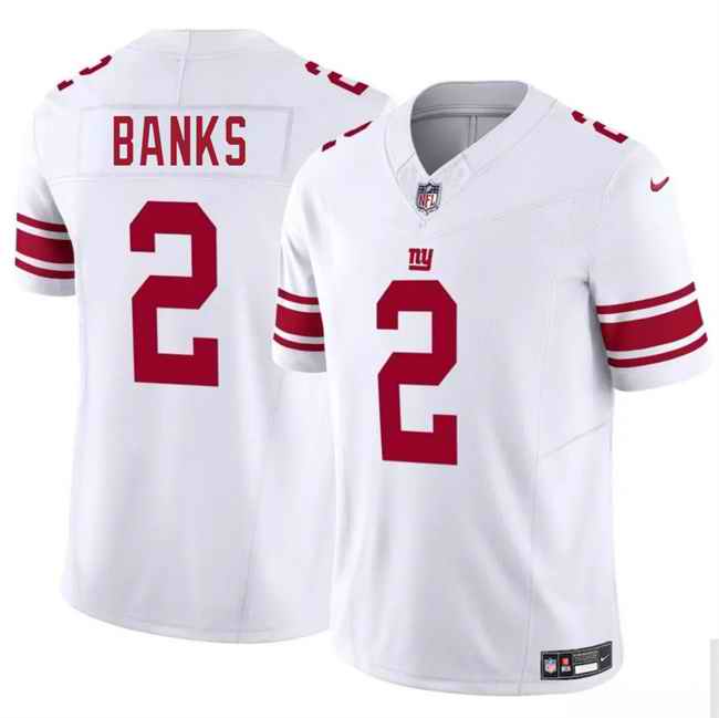 Men's New York Giants #2 Deonte Banks White 2025 F.U.S.E. Vapor Untouchable Limited Stitched Jersey
